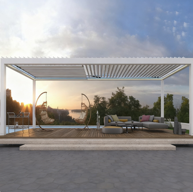 Smart Garden Electric Pergola - بيرجولا فينيسية من الألومنيوم، مظلة ذكية