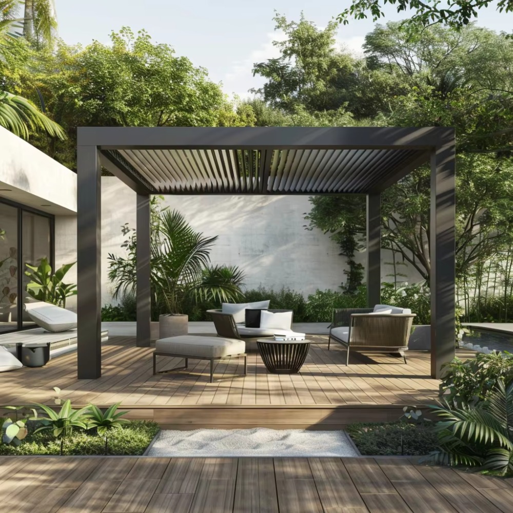 Smart Garden Electric Pergola - بيرجولا ذكية كهربائية من الألومنيوم مع