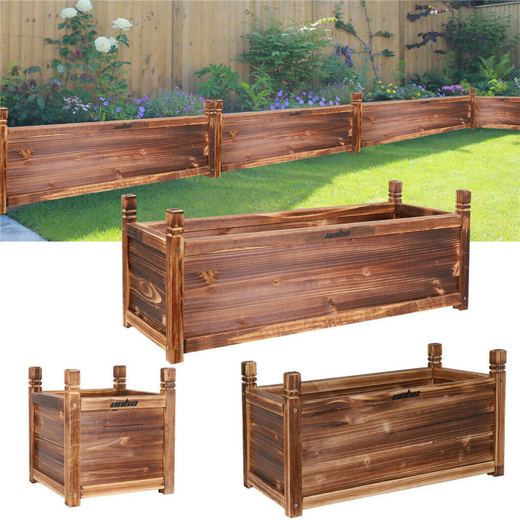 Indoor Herb Garden Kit - سرير زهور خشبي مرفع للداخل والخارج