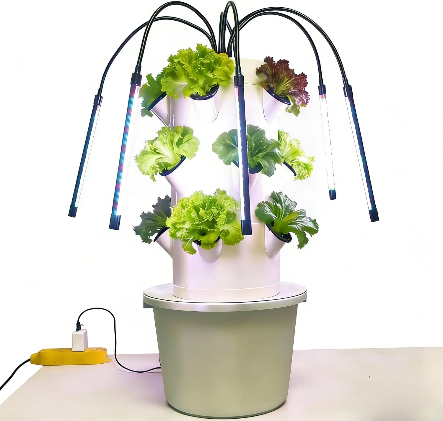Indoor Herb Garden Kit - نظام زراعة مائية عمودي بثلاث طبقات