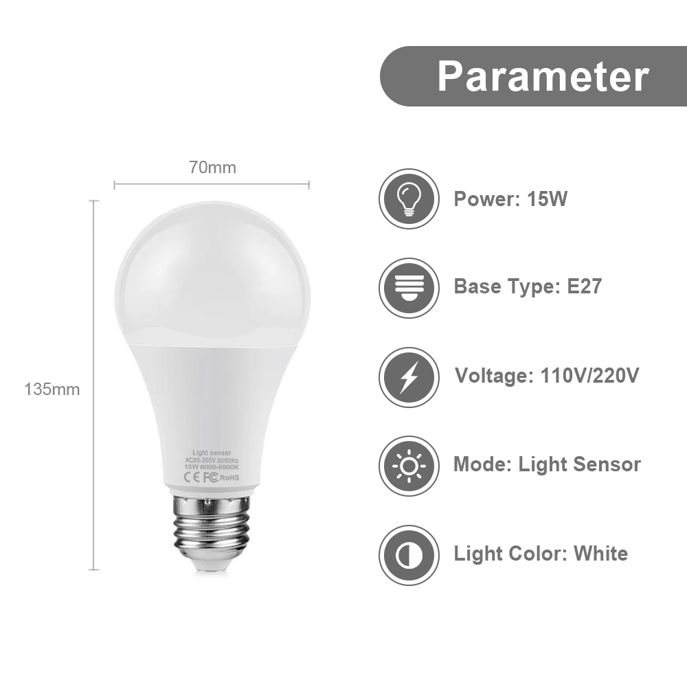 15 واط E27 LED الغسق إلى الفجر - مراجعة Smart Garden Led Lights وسعره