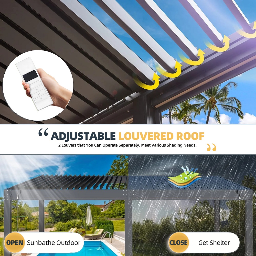 جازيبو عصري قابل للطي ومقاوم ل - مراجعة Smart Garden Electric Pergola وسعره